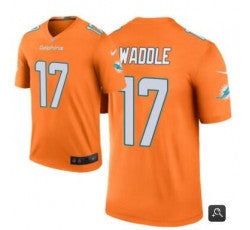 Men Jaylen Waddle Miami Dolphins orange Vapor jersey
