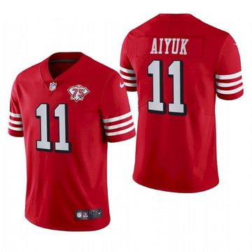 Men Brandon Aiyuk San Francisco 49ers red Throwback jersey