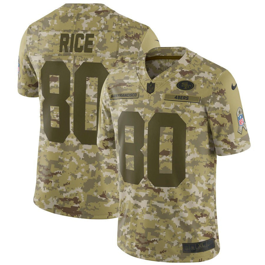 Jerry Rice San Francisco 49ers camo Salute To Service jersey