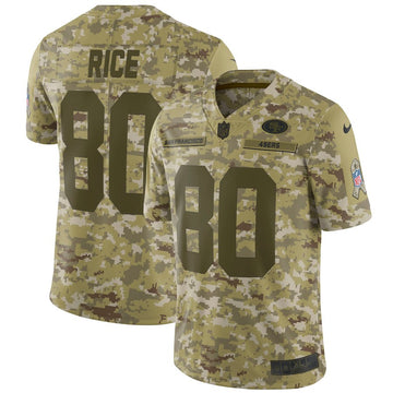 Jerry Rice San Francisco 49ers camo Salute To Service jersey