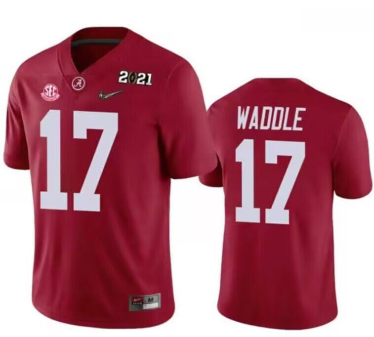 Jaylen Waddle Alabama Crimson Tide red jersey