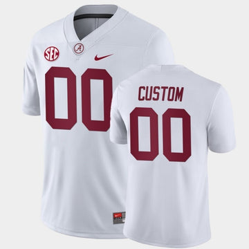 Custom Alabama Crimson Tide white jersey