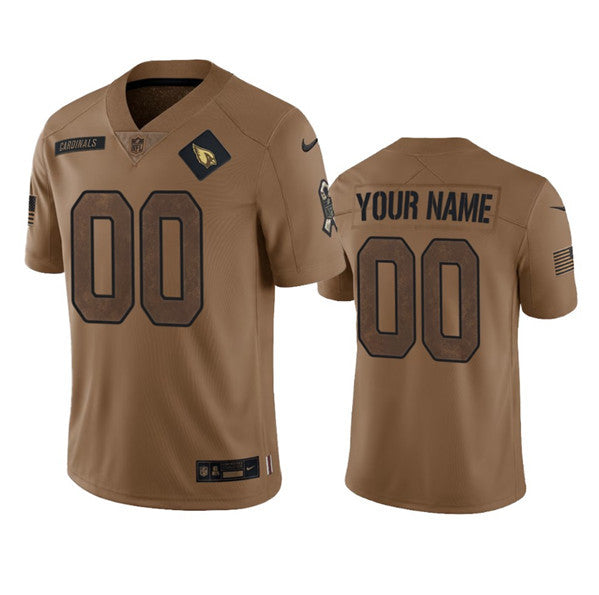 Custom Arizona Cardinals brown Salute To Service jersey