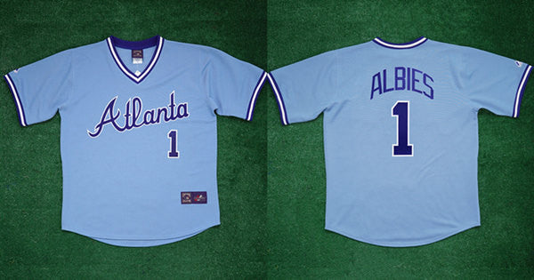 Ozzie Albies Atlanta Braves blue jersey