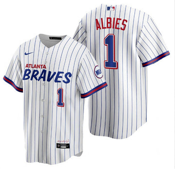 Ozzie Albies Atlanta Braves white City Connect jersey