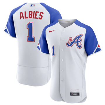 Ozzie Albies Atlanta Braves white City Connect jersey