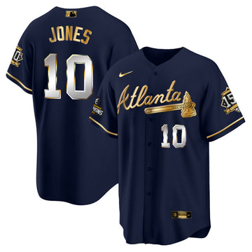 Chipper Jones Atlanta Braves navy jersey