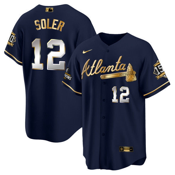 Jorge Soler Atlanta Braves navy jersey