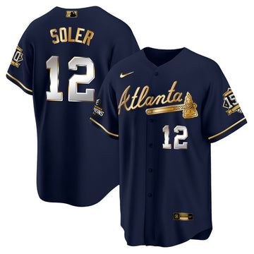 Jorge Soler Atlanta Braves navy jersey