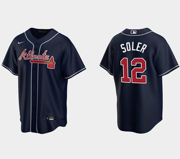 Jorge Soler Atlanta Braves navy jersey