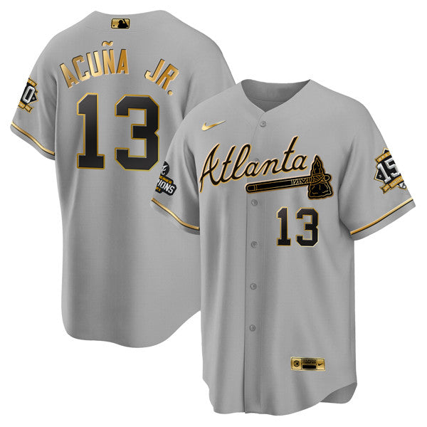 Ronald Acuna Jr Atlanta Braves gray jersey