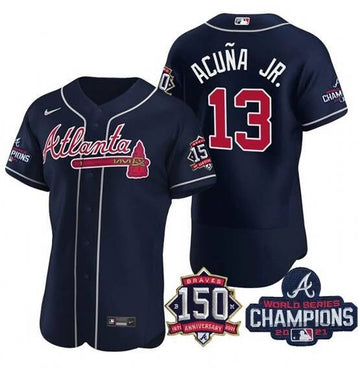 Ronald Acuna Jr Atlanta Braves navy jersey