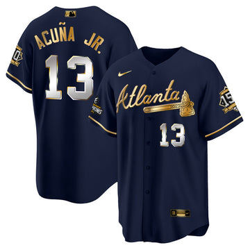 Ronald Acuna Jr Atlanta Braves navy jersey