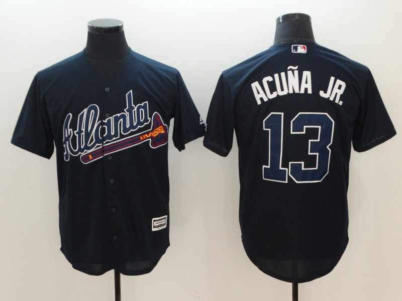 Ronald Acuna Jr Atlanta Braves navy jersey
