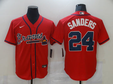 Deion Sanders Atlanta Braves red jersey