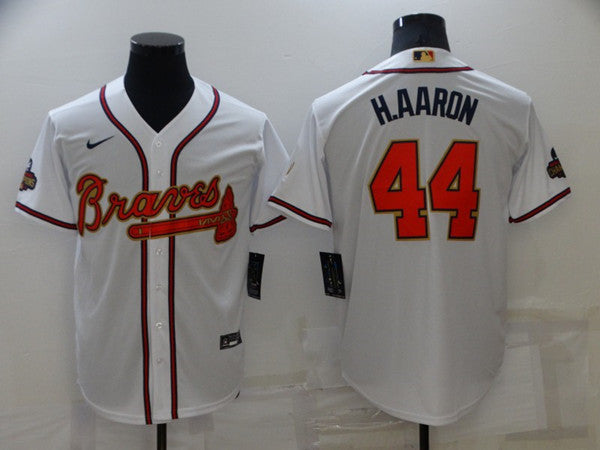 Hank Aaron Atlanta Braves white jersey