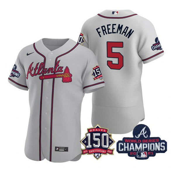 Freddie Freeman Atlanta Braves gray jersey