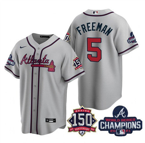Freddie Freeman Atlanta Braves gray jersey