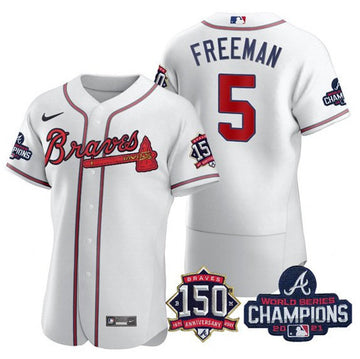 Freddie Freeman Atlanta Braves white jersey