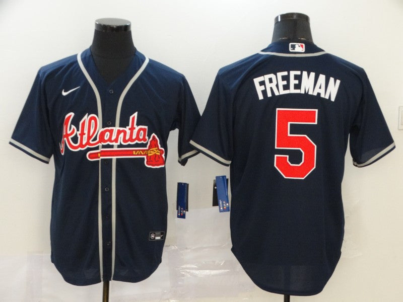 Freddie Freeman Atlanta Braves navy jersey