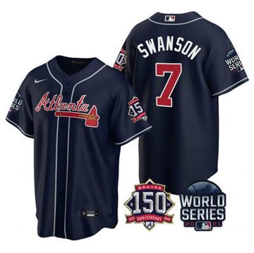 Dansby Swanson Atlanta Braves navy jersey