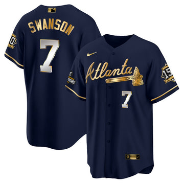 Dansby Swanson Atlanta Braves navy jersey