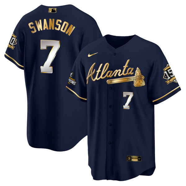 Dansby Swanson Atlanta Braves navy jersey