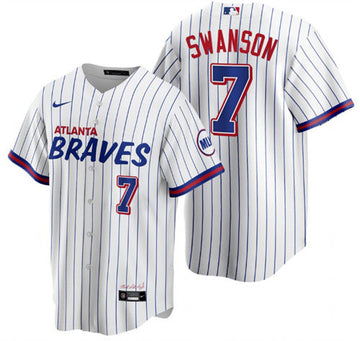 Dansby Swanson Atlanta Braves white City Connect jersey