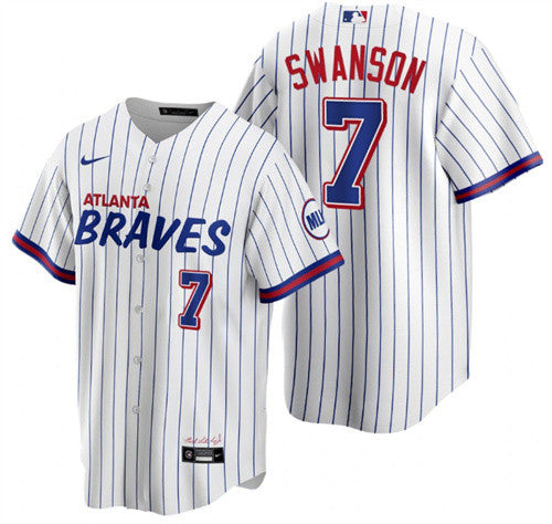 Dansby Swanson Atlanta Braves white City Connect jersey