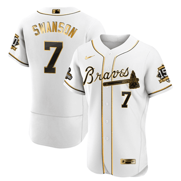 Dansby Swanson Atlanta Braves white jersey