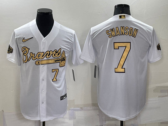 Dansby Swanson Atlanta Braves white All-Star jersey