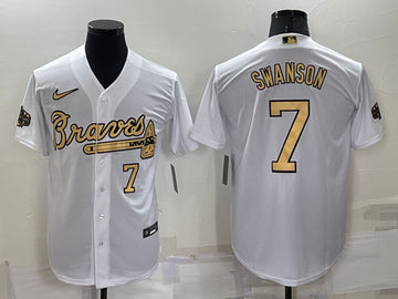 Dansby Swanson Atlanta Braves white All-Star jersey