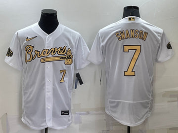 Dansby Swanson Atlanta Braves white All-Star jersey