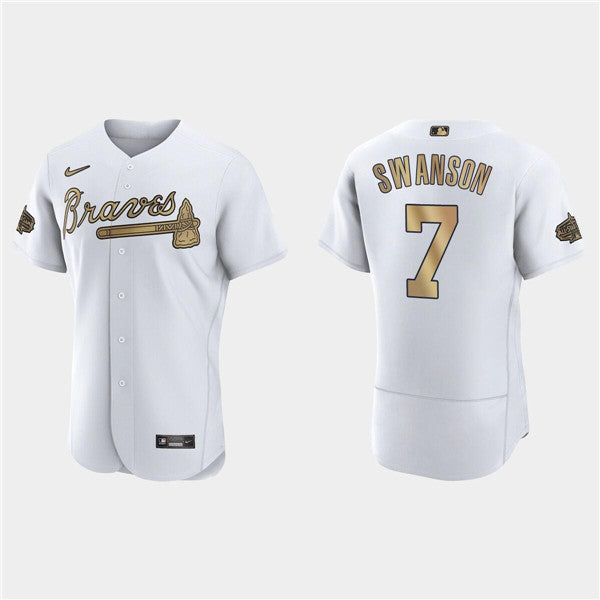 Dansby Swanson Atlanta Braves white All-Star jersey