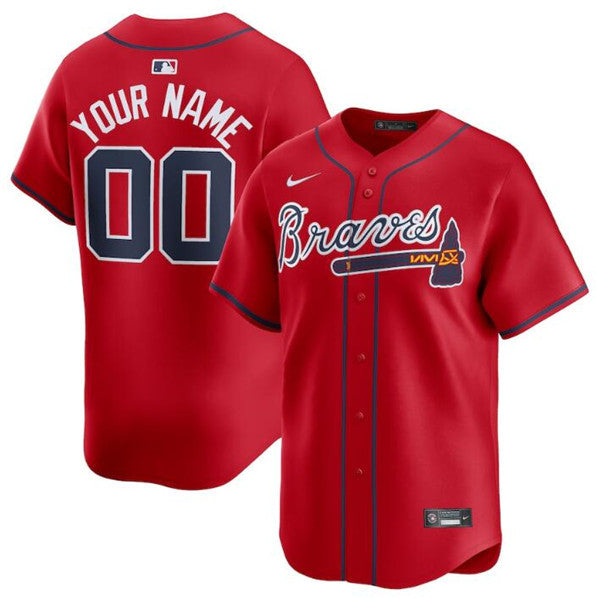 Custom Atlanta Braves red Limited jersey