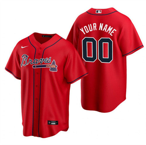 Custom Atlanta Braves red jersey