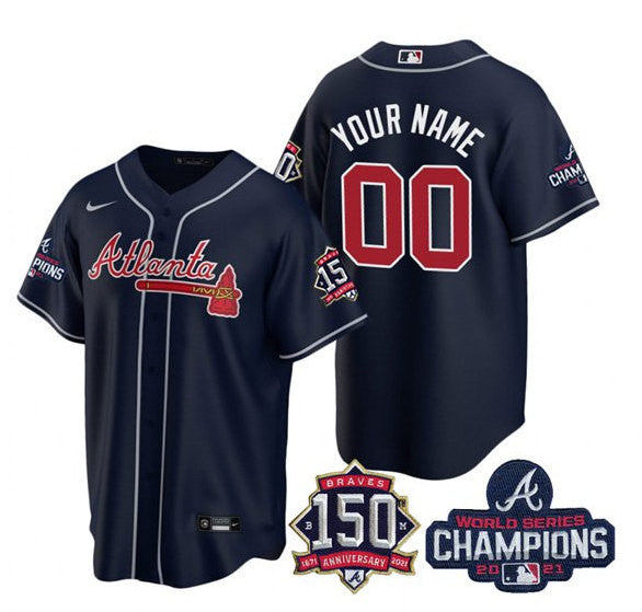 Custom Atlanta Braves navy jersey