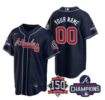 Custom Atlanta Braves navy jersey