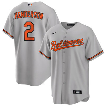 Gunnar Henderson Baltimore Orioles gray jersey