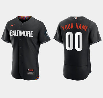 Custom Baltimore Orioles black City Connect jersey