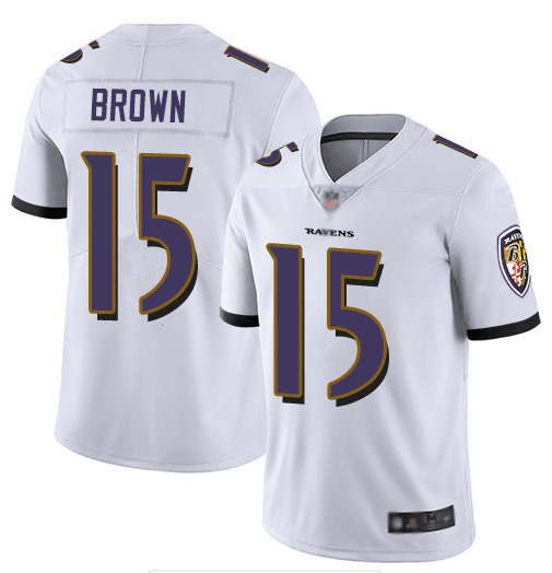 Marquise Brown Baltimore Ravens white Vapor jersey
