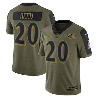 Ed Reed Baltimore Ravens olive Salute To Service jersey