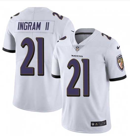Mark Ingram II Baltimore Ravens white Color Rush jersey