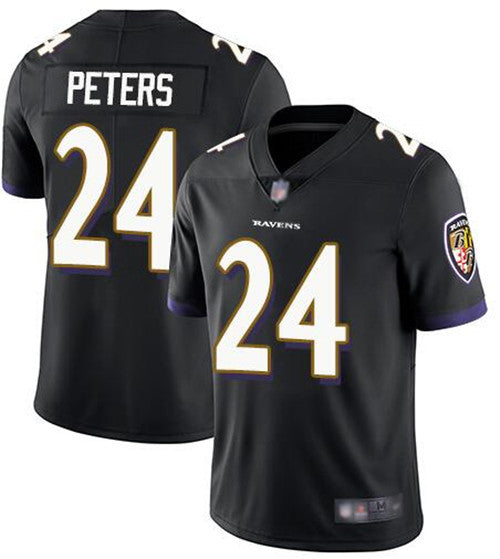 Marcus Peters Baltimore Ravens black Vapor jersey
