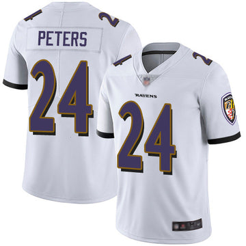 Marcus Peters Baltimore Ravens white Vapor jersey