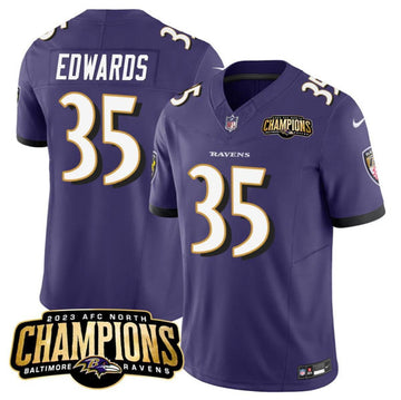 Gus Edwards Baltimore Ravens purple Vapor jersey