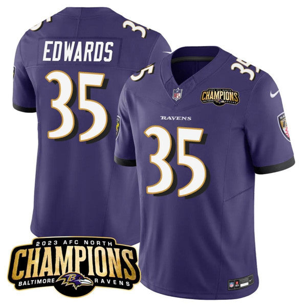 Gus Edwards Baltimore Ravens purple Vapor jersey