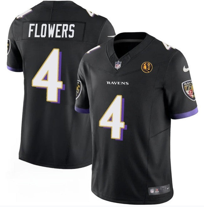 Zay Flowers Baltimore Ravens black Vapor jersey