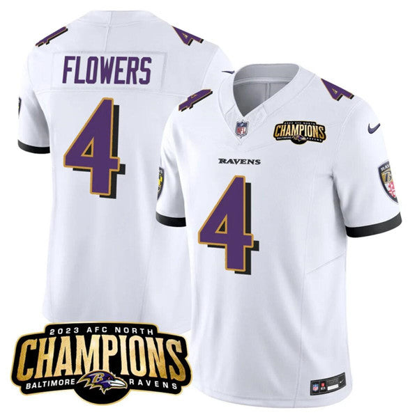 Zay Flowers Baltimore Ravens white Vapor jersey