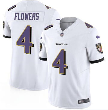 Zay Flowers Baltimore Ravens white Limited jersey